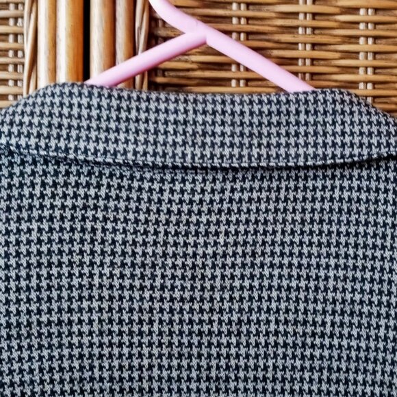 Vintage Coldwater Creek Black Brown Houndstooth Long Duster - Picture 9 of 10